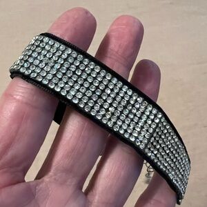 Rhinestone rhinestones silver tone bracelet adjustable dressy sparkly